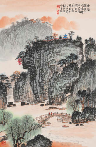 钱松喦(1899-1985)金陵胜境