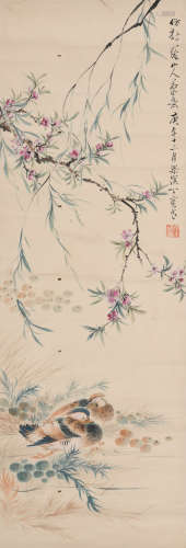 丁宝书(1866-1937)桃花鸳鸯