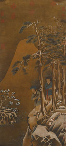 禹之鼎(1647-1716)寒林樵夫图