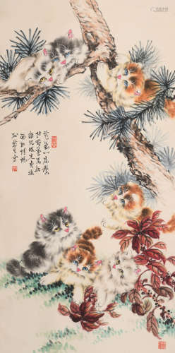 孙菊生(1913-2018)猫趣图
