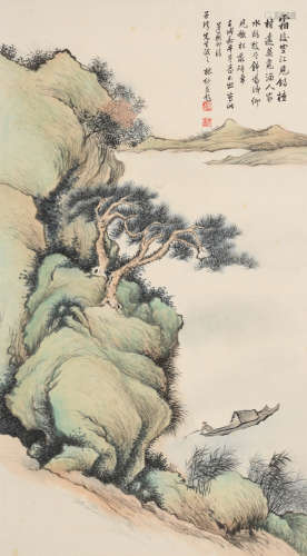 林纾(1852-1924)孤舟垂钓图