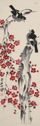 齐白石(1864-1957)梅花八哥