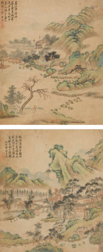 黄均(1775-1850)山水二帧