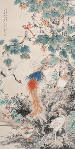 颜伯龙(1898-1955)百鸟朝凤