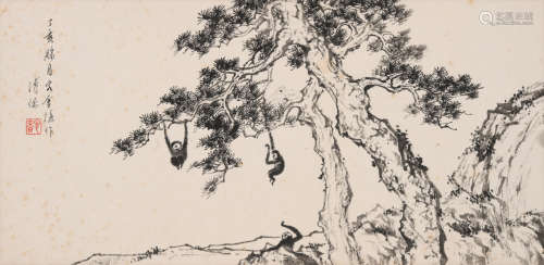 溥儒(1896-1963)松猿图