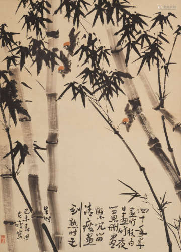 李苦禅(1899-1983)竹雀图