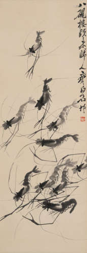 齐白石(1864-1957)墨虾