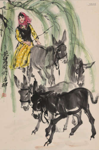 黄胄(1925-1997)赶驴图