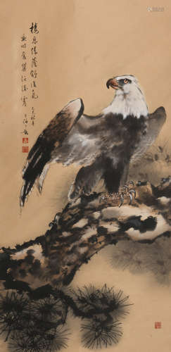 黄幻吾(1906-1985)松鹰图