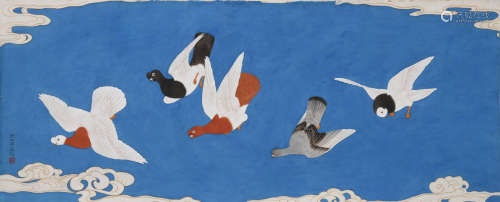 于非闇(1889-1959)和平鸽
