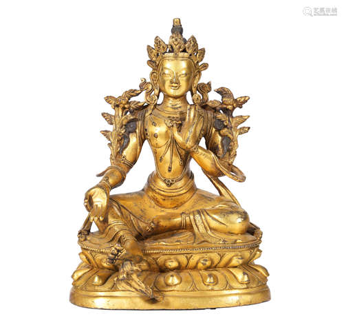 A Gilt-Bronze Figure Of Bodhisattva