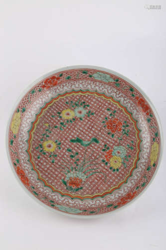 A Wucai Flower Dish