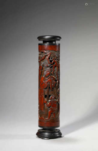 A Reticulated Bamboo Figure Perfumier