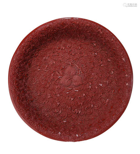 A Large Cinnabar Lacquer Dish