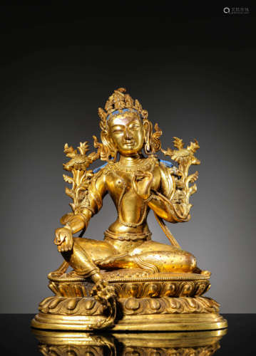 A Gilt-Bronze Figure Of Tara