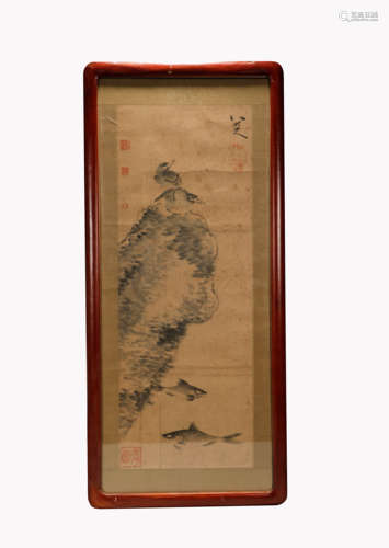 A Chinese Bird Painting On Paper, Mounted And Framed, Bada S...