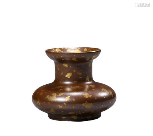 A Gilt-Splashed Simulated Bronze Vase