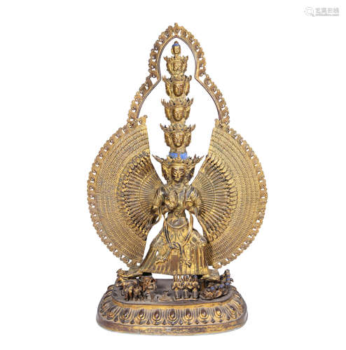 A Gilt-Bronze Figure Of Thousand-Hand Avalokitesvara