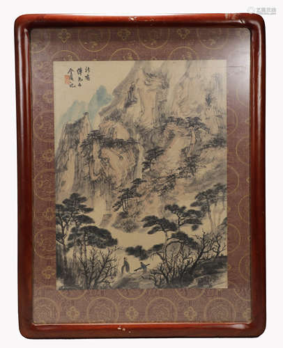 A Chinese Landscape Painting On Paper, Mounted And Framed, F...