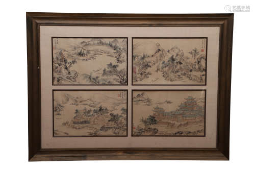 A Chinese Landscape Painting On Paper, Mounted And Framed, W...