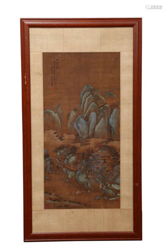 A Chinese Landscape Painting On Silk, Mounted And Framed, Wa...