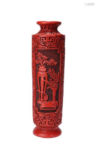 A Cinnabar Lacquer Vase