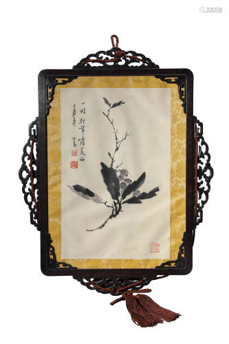 A Chinese Flower Painting On Paper, Mounted And Framed, Pu R...