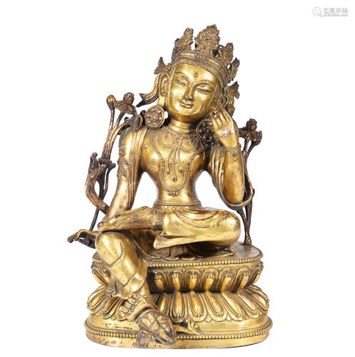 A Gilt-Bronze Figure Of Bodhisattva