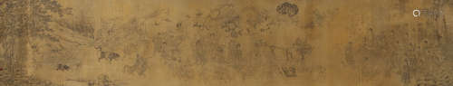A Chinese Figure Painting On Silk, Mounted, Qiu Ying Mark