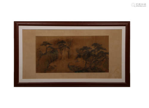 A Chinese Landscape Painting On Silk, Mounted And Framed, We...