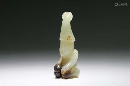 Jade Kneeling Man Figure