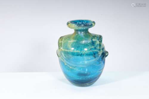 Art Glass Turquoise Green Vase Signed Michael Harris Midna 1...
