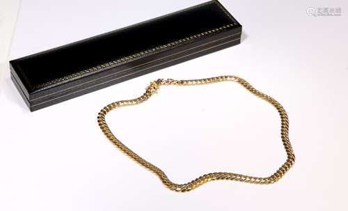 14k Yellow Gold Heavy Solid Curb Chain Necklace Weight 75gra...