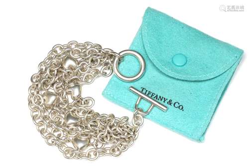 Tiffany &Co. 925 Sterling Silver 5 Multi Strand Chain Puffed...