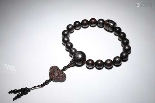 Chinese Wood Bead Praying Bracelet