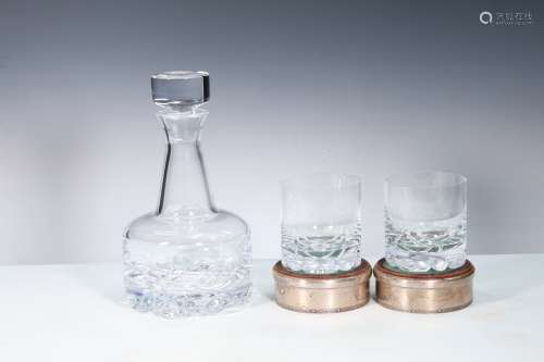 Orrefors Personalized Erik Whiskey Decanter Set With Sterlin...