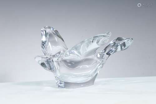 Clear Glass Flying Bird Shape Candy Bowl