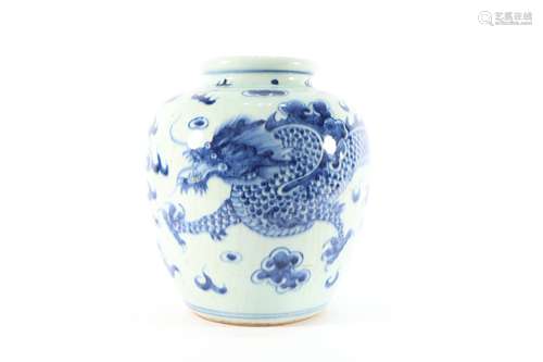 Blue and White Dragon Pattern Porcelain Jar