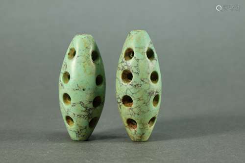 Two Green Stone Beads