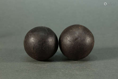 Pair of Two Agarwood  Ball