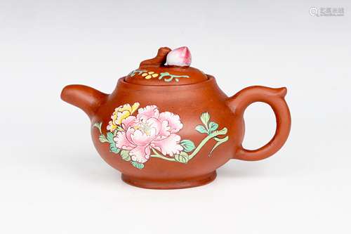 Purple Clay Flower Pattern Tea Pot