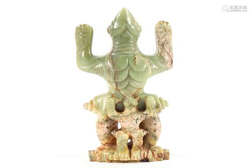 HongShan Jade Frog Man Figure