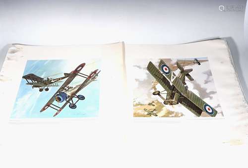 Collection Leach Lithographs Illustrations Airplane 1959s 12...