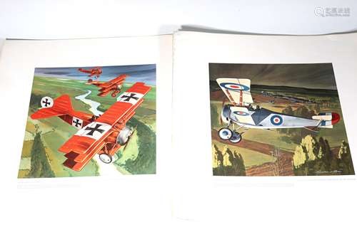 Collection Of Leach Lithographs illustrations Airplane 1950s...