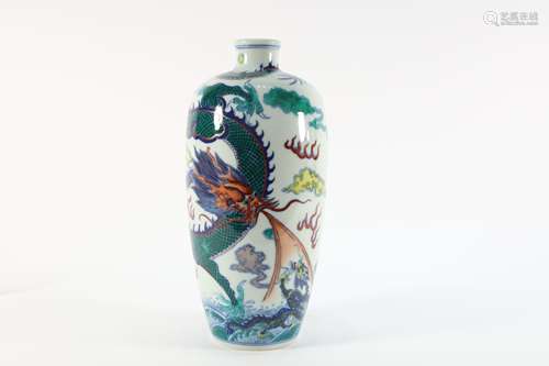 Doucai Dragon Pattern Porcelain Vase