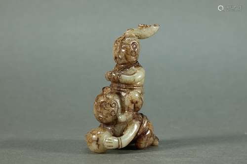 Jade Kneeling Man Figure