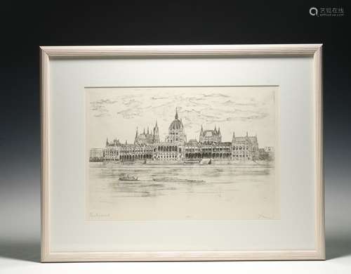 Hungarian Parliament Building Signed Rudolf Blahos