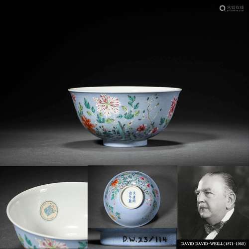 An Enameled Sgraffito Peony Bowl, Tongzhi Mark