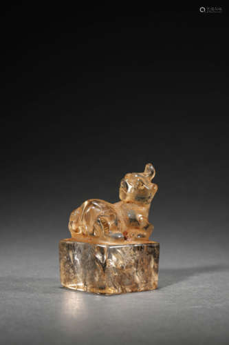 A Crystal Mythical Beast Finial Seal