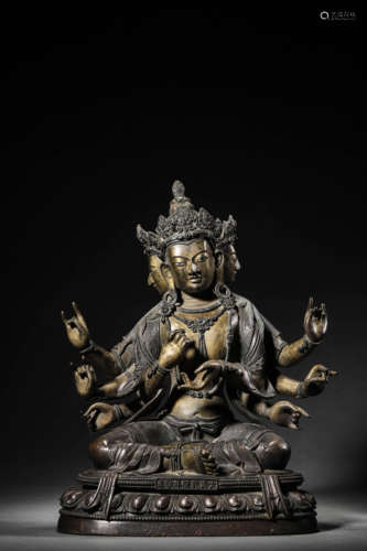 A Bronze Figure Of Manjushri